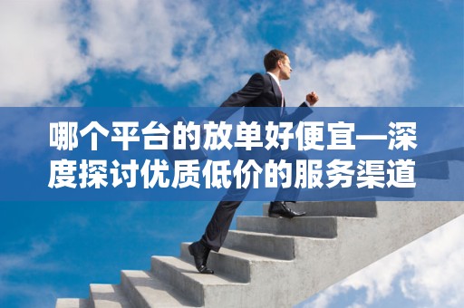 哪个平台的放单好便宜—深度探讨优质低价的服务渠道选择