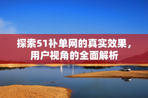 探索51补单网的真实效果，用户视角的全面解析