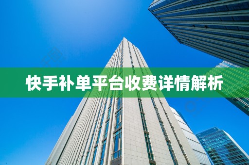 快手补单平台收费详情解析