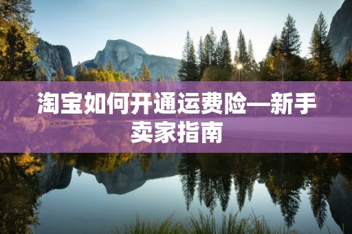淘宝如何开通运费险—新手卖家指南