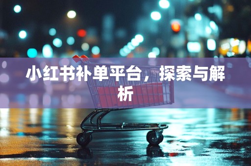 小红书补单平台，探索与解析