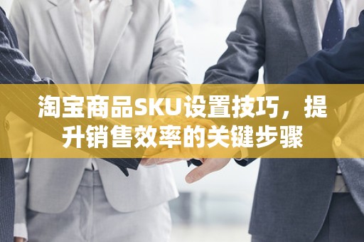 淘宝商品SKU设置技巧，提升销售效率的关键步骤
