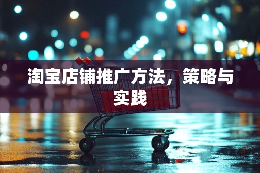 淘宝店铺推广方法，策略与实践