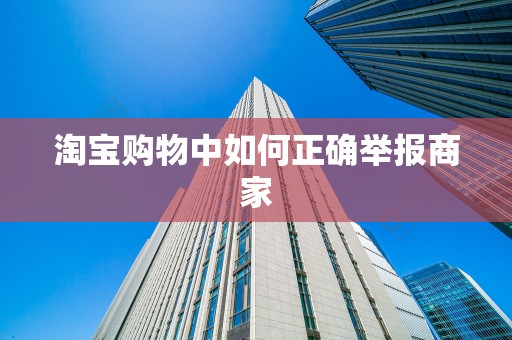 淘宝购物中如何正确举报商家