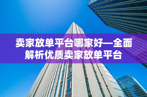 卖家放单平台哪家好—全面解析优质卖家放单平台