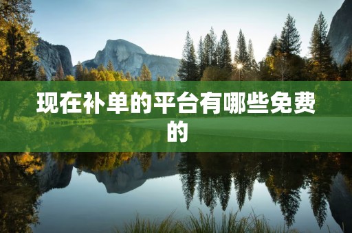 现在补单的平台有哪些免费的
