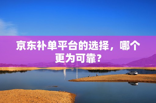 京东补单平台的选择，哪个更为可靠？