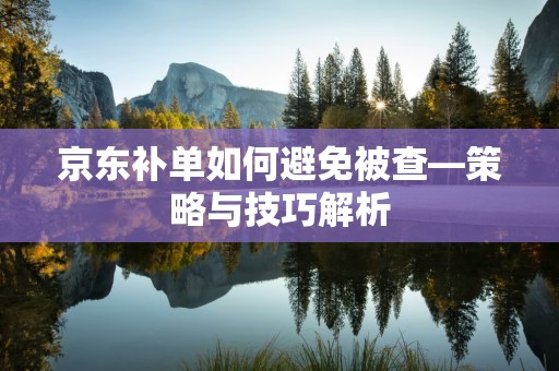 京东补单如何避免被查—策略与技巧解析