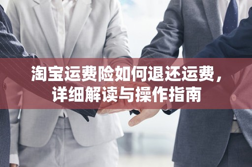 淘宝运费险如何退还运费，详细解读与操作指南