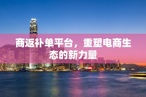 商返补单平台，重塑电商生态的新力量