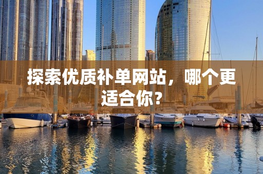 探索优质补单网站，哪个更适合你？