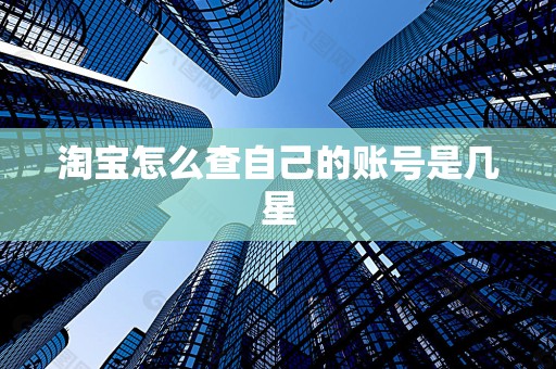 淘宝怎么查自己的账号是几星
