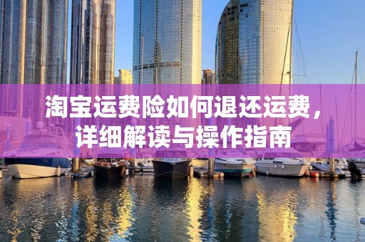 淘宝运费险如何退还运费，详细解读与操作指南