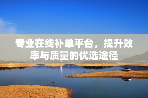 专业在线补单平台，提升效率与质量的优选途径