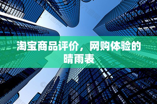 淘宝商品评价，网购体验的晴雨表