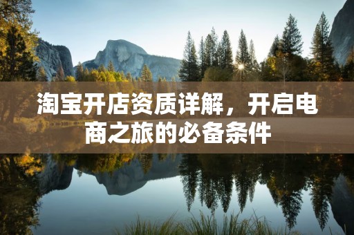 淘宝开店资质详解，开启电商之旅的必备条件