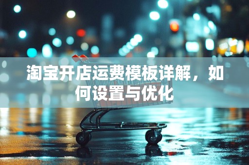 淘宝开店运费模板详解，如何设置与优化