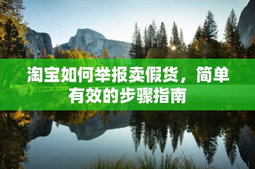 淘宝如何举报卖假货，简单有效的步骤指南