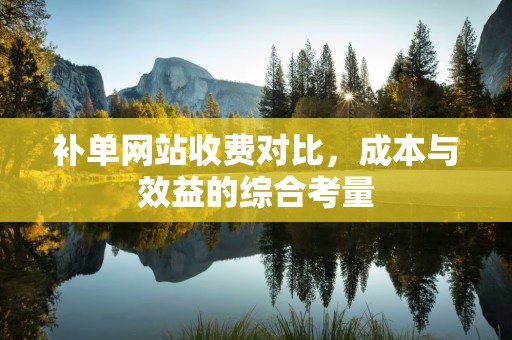 补单网站收费对比，成本与效益的综合考量