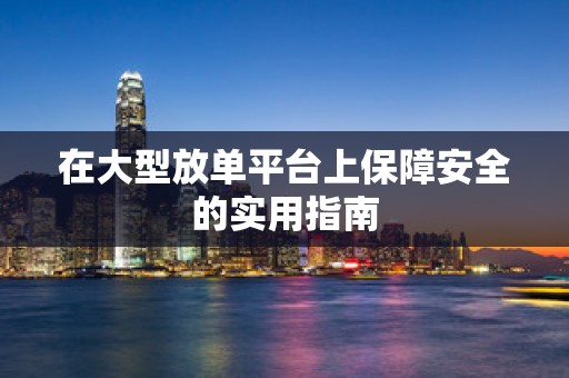 在大型放单平台上保障安全的实用指南