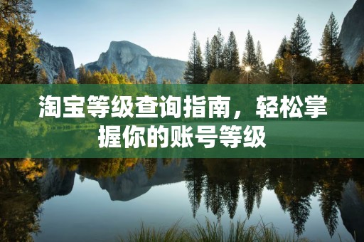淘宝等级查询指南，轻松掌握你的账号等级