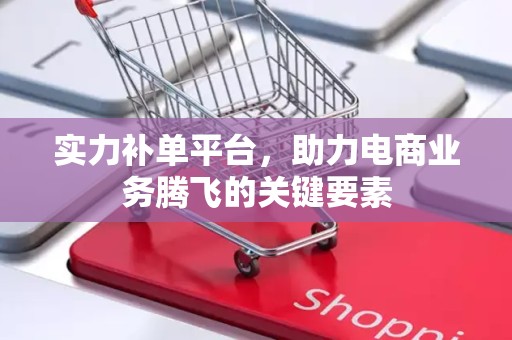 实力补单平台，助力电商业务腾飞的关键要素