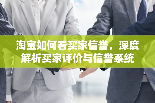 淘宝如何看买家信誉，深度解析买家评价与信誉系统