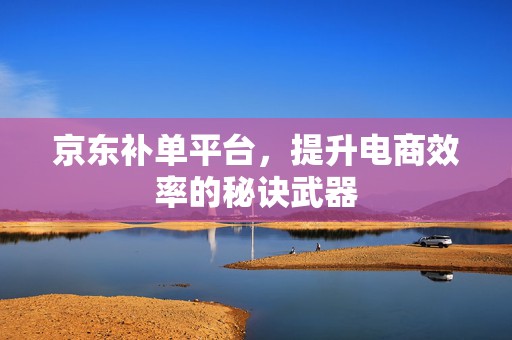 京东补单平台，提升电商效率的秘诀武器
