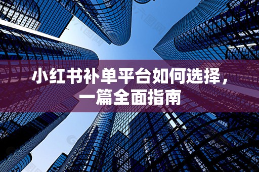 小红书补单平台如何选择，一篇全面指南