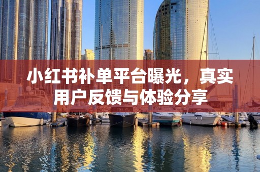 小红书补单平台曝光，真实用户反馈与体验分享