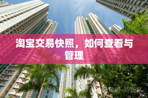 淘宝交易快照，如何查看与管理