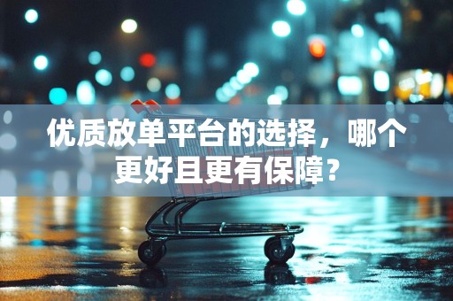 优质放单平台的选择，哪个更好且更有保障？