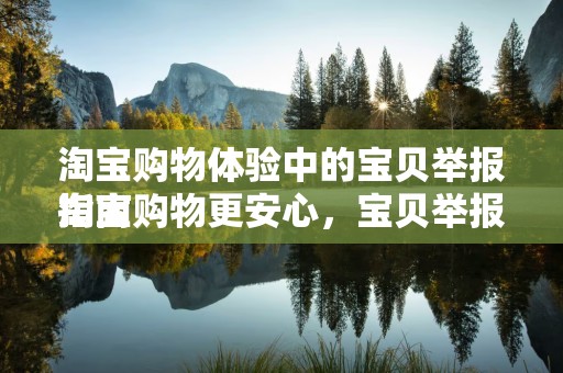 淘宝购物体验中的宝贝举报指南
淘宝购物更安心，宝贝举报操作指南