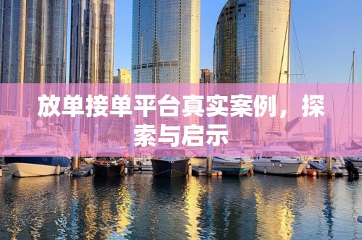 放单接单平台真实案例，探索与启示