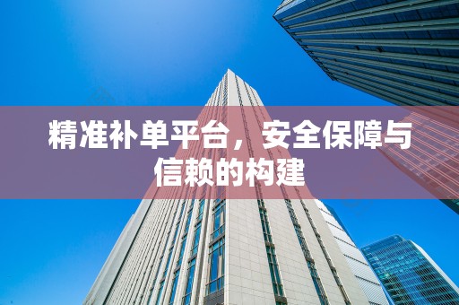 精准补单平台，安全保障与信赖的构建