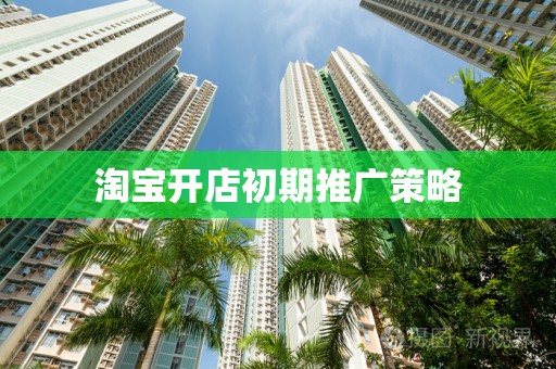 淘宝开店初期推广策略
