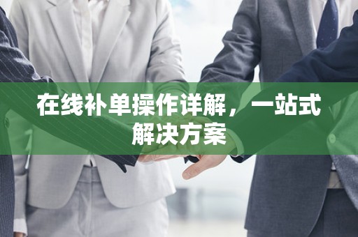 在线补单操作详解，一站式解决方案