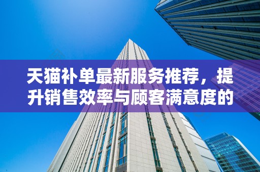 天猫补单最新服务推荐，提升销售效率与顾客满意度的优选方案
