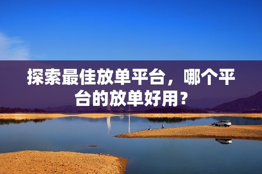 探索最佳放单平台，哪个平台的放单好用？