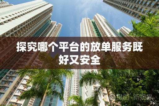 探究哪个平台的放单服务既好又安全
