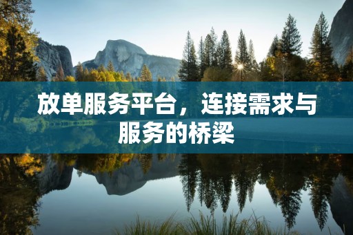 放单服务平台，连接需求与服务的桥梁
