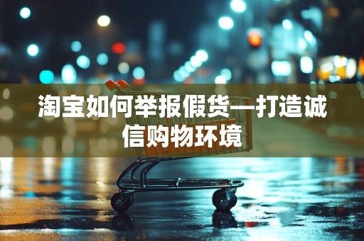 淘宝如何举报假货—打造诚信购物环境
