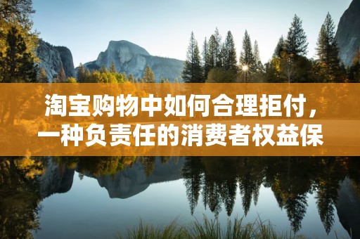 淘宝购物中如何合理拒付，一种负责任的消费者权益保障策略