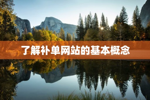 了解补单网站的基本概念