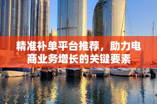 精准补单平台推荐，助力电商业务增长的关键要素