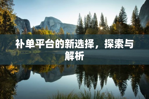 补单平台的新选择，探索与解析