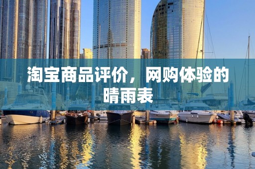淘宝商品评价，网购体验的晴雨表