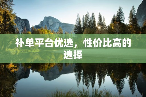 补单平台优选，性价比高的选择