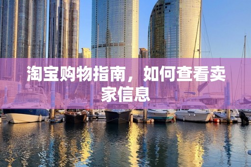 淘宝购物指南，如何查看卖家信息