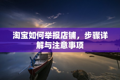 淘宝如何举报店铺，步骤详解与注意事项